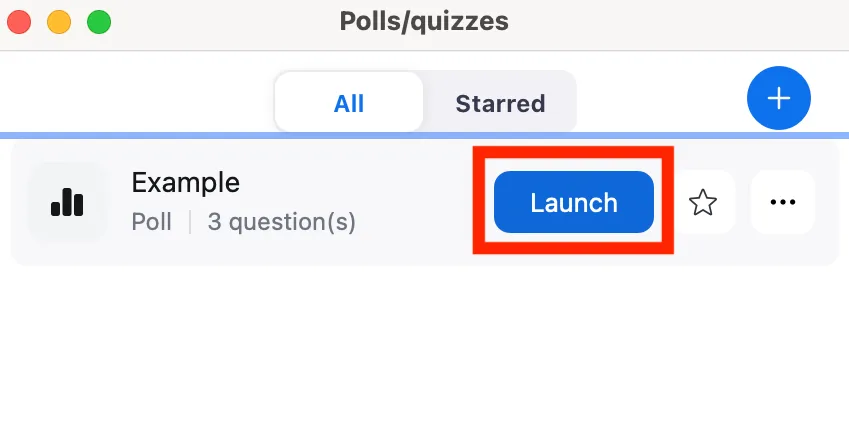 the Poll launch screen